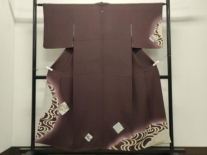 平和屋着物●訪問着　刺繍　跳兎　暈し染め　金彩　鬼しぼ縮緬　正絹　逸品　CABM4986gh