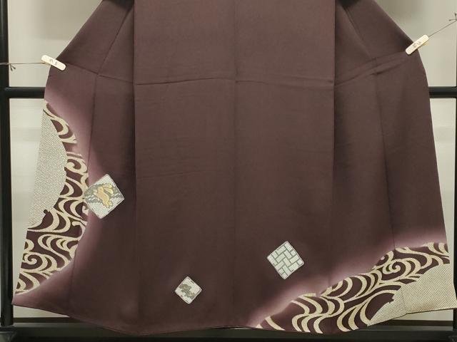 平和屋着物●訪問着　刺繍　跳兎　暈し染め　金彩　鬼しぼ縮緬　正絹　逸品　CABM4986gh