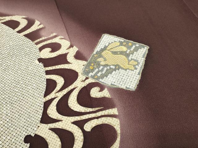 平和屋着物●訪問着　刺繍　跳兎　暈し染め　金彩　鬼しぼ縮緬　正絹　逸品　CABM4986gh