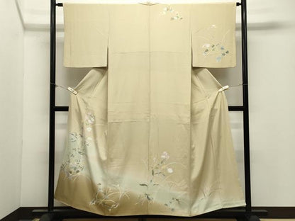 平和屋着物●訪問着　友禅　作家物　草花文　暈し染め　正絹　逸品　CABM4988gh