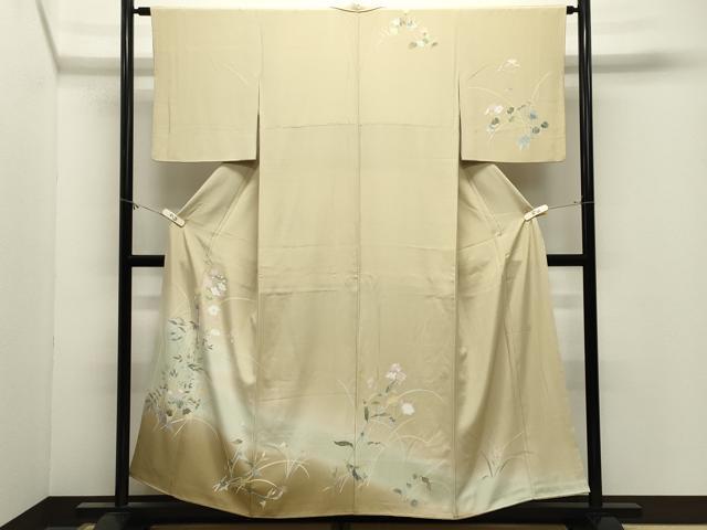 平和屋着物●訪問着　友禅　作家物　草花文　暈し染め　正絹　逸品　CABM4988gh