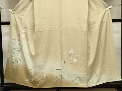 平和屋着物●訪問着　友禅　作家物　草花文　暈し染め　正絹　逸品　CABM4988gh