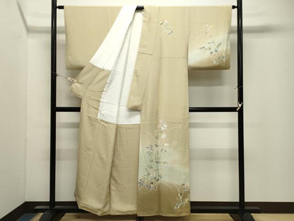 平和屋着物●訪問着　友禅　作家物　草花文　暈し染め　正絹　逸品　CABM4988gh