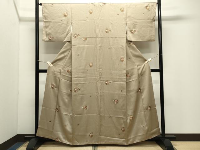 平和屋着物●上質な小紋　雪輪花文　金彩　正絹　逸品　CABM4991gh
