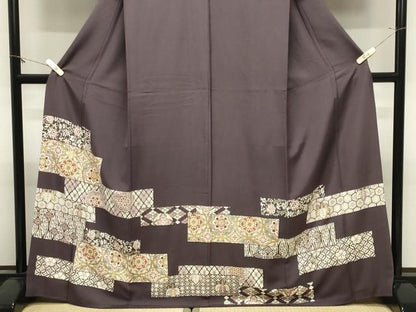 平和屋着物●豪華色留袖　駒刺繍　正倉院花唐草文　金彩　正絹　逸品　CABM4992gh