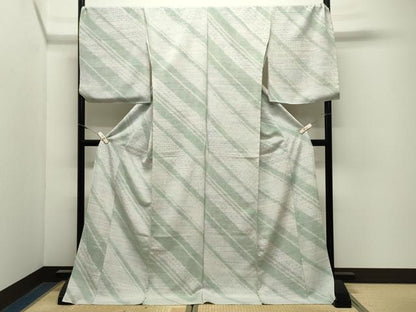 平和屋着物●上質な小紋　斜線文　仮絵羽　正絹　逸品　未使用　CABM4993gh