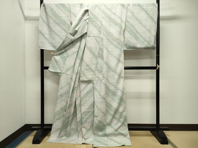 平和屋着物●上質な小紋　斜線文　仮絵羽　正絹　逸品　未使用　CABM4993gh