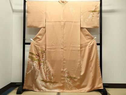 平和屋着物●訪問着　枝垂れ花文　暈し染め　金彩　正絹　逸品　CABM4999gh