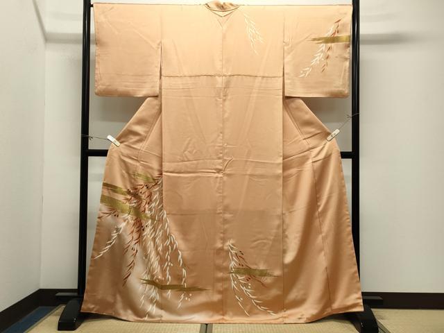 平和屋着物●訪問着　枝垂れ花文　暈し染め　金彩　正絹　逸品　CABM4999gh