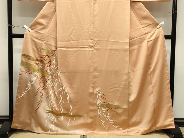 平和屋着物●訪問着　枝垂れ花文　暈し染め　金彩　正絹　逸品　CABM4999gh