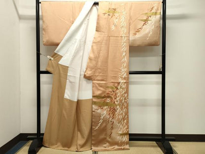 平和屋着物●訪問着　枝垂れ花文　暈し染め　金彩　正絹　逸品　CABM4999gh