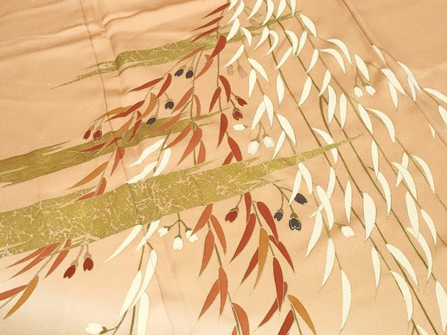 平和屋着物●訪問着　枝垂れ花文　暈し染め　金彩　正絹　逸品　CABM4999gh