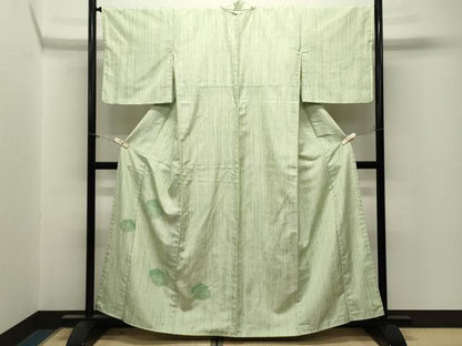 平和屋着物●訪問着　紬地　ドロンワーク　亀甲花文　正絹　逸品　CABM5002gh