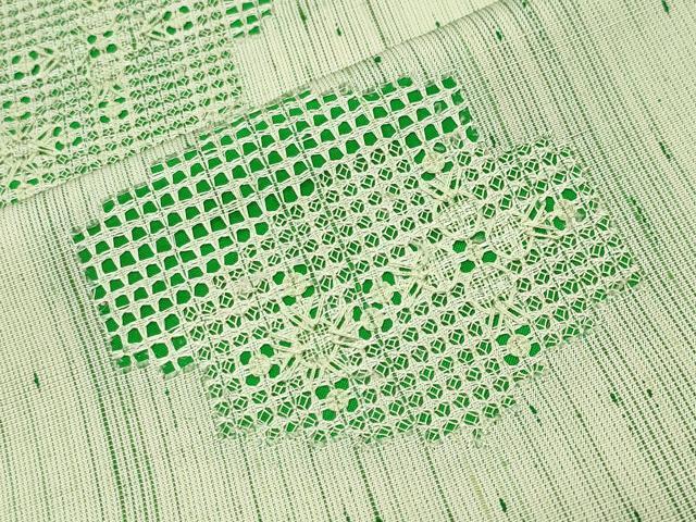 平和屋着物●訪問着　紬地　ドロンワーク　亀甲花文　正絹　逸品　CABM5002gh