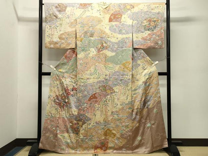 平和屋着物●訪問着　辻が花　絞り　金彩　正絹　逸品　CABM5007gh
