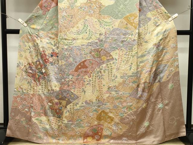 平和屋着物●訪問着　辻が花　絞り　金彩　正絹　逸品　CABM5007gh