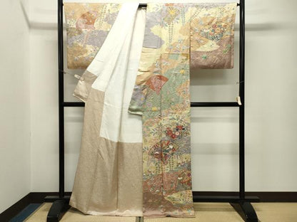 平和屋着物●訪問着　辻が花　絞り　金彩　正絹　逸品　CABM5007gh