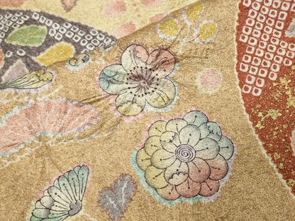 平和屋着物●訪問着　辻が花　絞り　金彩　正絹　逸品　CABM5007gh