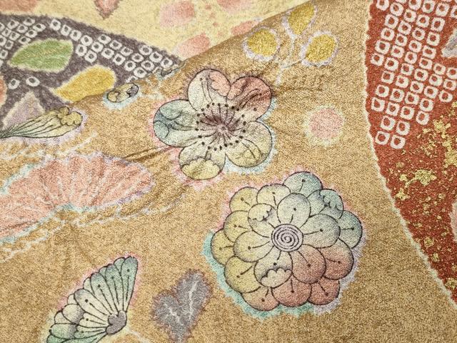 平和屋着物●訪問着　辻が花　絞り　金彩　正絹　逸品　CABM5007gh