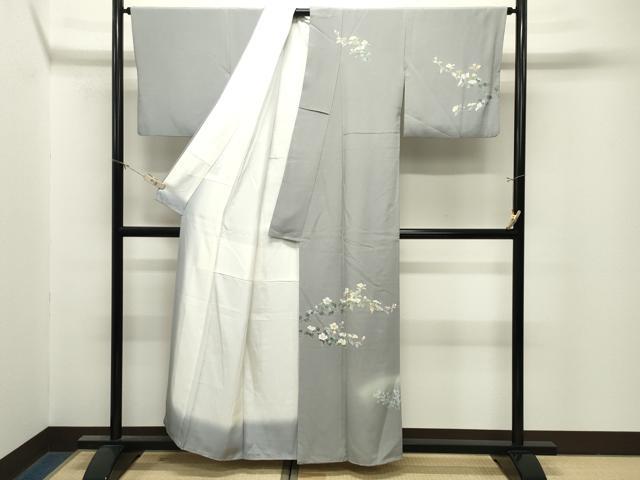 平和屋着物●訪問着　友禅　作家物　枝花文　暈し染め　正絹　逸品　CABM5008gh