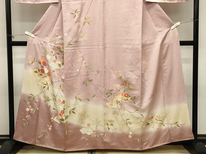 平和屋着物●訪問着　地紙花文　暈し染め　金彩　正絹　逸品　CABM5016gh