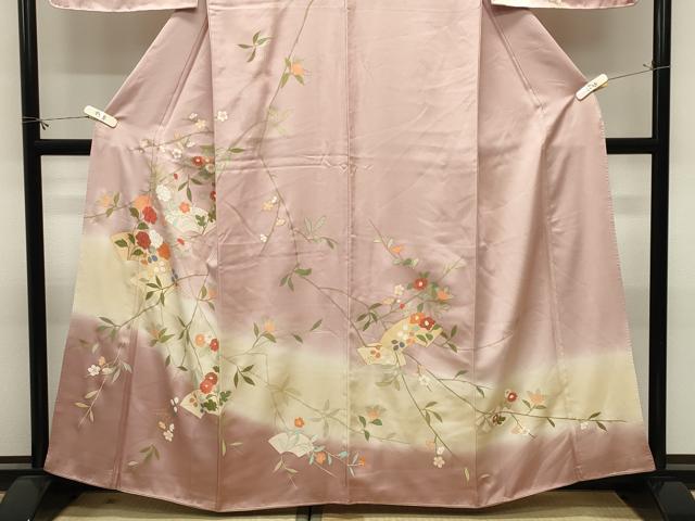 平和屋着物●訪問着　地紙花文　暈し染め　金彩　正絹　逸品　CABM5016gh