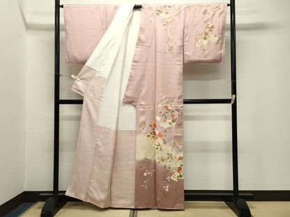 平和屋着物●訪問着　地紙花文　暈し染め　金彩　正絹　逸品　CABM5016gh