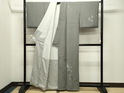 平和屋着物●訪問着　螺鈿　花筏文　黒地　金銀彩　正絹　逸品　CABM5018gh