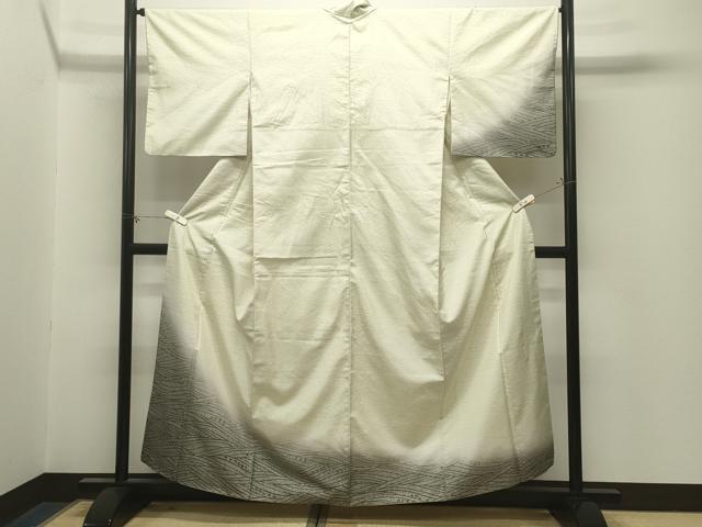平和屋着物●本場縞大島紬　訪問着　立波文　暈し染め　正絹　逸品　CABM5026gh