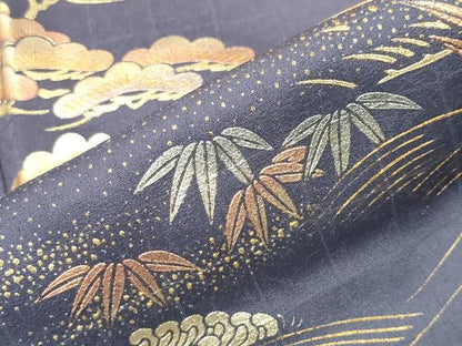 平和屋着物●金彩友禅　卓越技能者・名工・和田光正　訪問着　松竹梅花鳥文　暈し染め　金銀彩　正絹　逸品　CABM5027gh