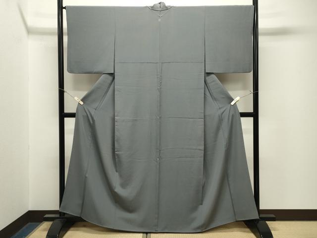 平和屋着物●江戸小紋　万筋　紫鼠色×深川鼠色　正絹　逸品　CABM5036gh
