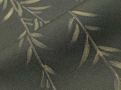 平和屋着物●訪問着　手描き　草木文　黒地　金彩　背抜き仕立て　正絹　逸品　CABM5037gh