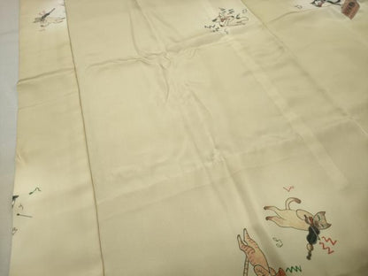 平和屋着物●長襦袢　無双仕立て　猫　蛍暈し　伊勢丹扱い　正絹　逸品　CABM5038gh