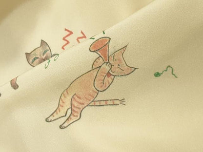 平和屋着物●長襦袢　無双仕立て　猫　蛍暈し　伊勢丹扱い　正絹　逸品　CABM5038gh