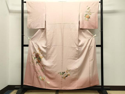 平和屋着物●友禅作家　大槻純　訪問着　鼓流水花文　暈し染め　金銀彩　正絹　逸品　CABM5041gh