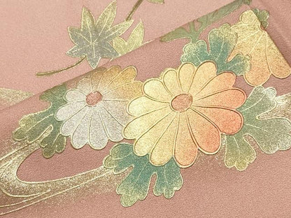 平和屋着物●友禅作家　大槻純　訪問着　鼓流水花文　暈し染め　金銀彩　正絹　逸品　CABM5041gh