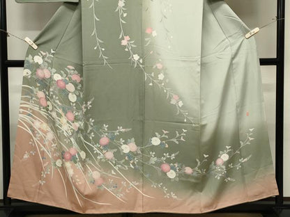 平和屋着物●訪問着　友禅　作家物　草花文　暈し染め　正絹　逸品　CABM5047gh