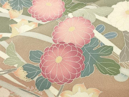 平和屋着物●訪問着　友禅　作家物　草花文　暈し染め　正絹　逸品　CABM5047gh
