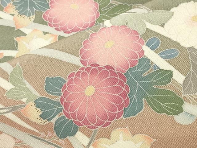 平和屋着物●訪問着　友禅　作家物　草花文　暈し染め　正絹　逸品　CABM5047gh