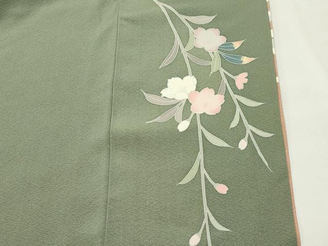 平和屋着物●訪問着　友禅　作家物　草花文　暈し染め　正絹　逸品　CABM5047gh