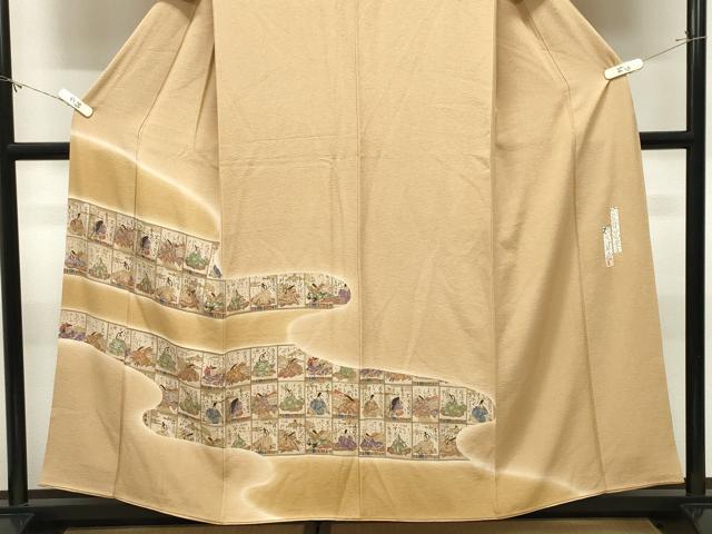 平和屋着物●友禅師・京の名工・伝統工芸士・樽本伊勢蔵　手描き　訪問着　百人一首　暈し染め　金銀彩　正絹　逸品　CABM5050gh