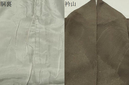 平和屋着物●上質な小紋　舞葉文　鬼しぼ縮緬　銀座越後屋扱い　正絹　逸品　CABM5055gh