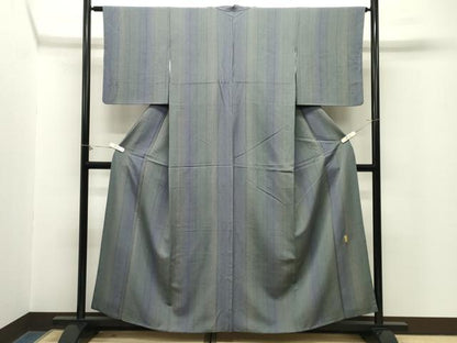 平和屋着物●上質な紬　作家物　間道　正絹　逸品　CABM5060gh