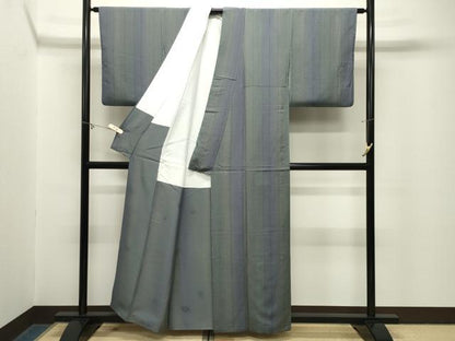 平和屋着物●上質な紬　作家物　間道　正絹　逸品　CABM5060gh
