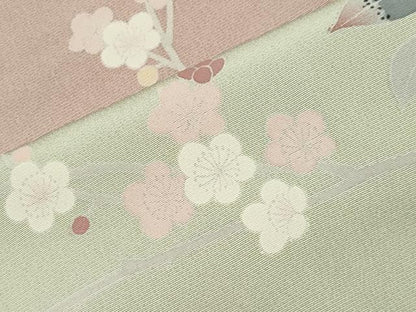 平和屋着物●訪問着　友禅　作家物　枝椿花文　暈し染め　正絹　逸品　CABM5065gh