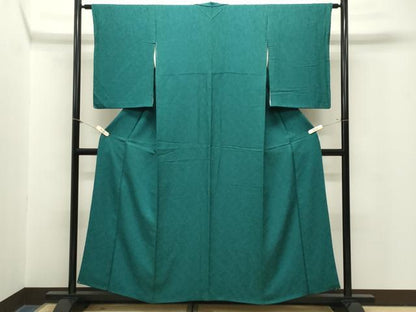 平和屋着物●上質な色無地　南天地紋　鉄色　正絹　逸品　CABM5067gh
