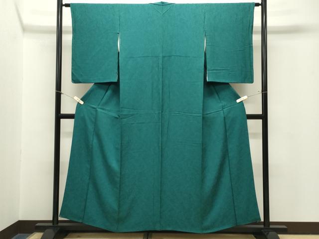 平和屋着物●上質な色無地　南天地紋　鉄色　正絹　逸品　CABM5067gh
