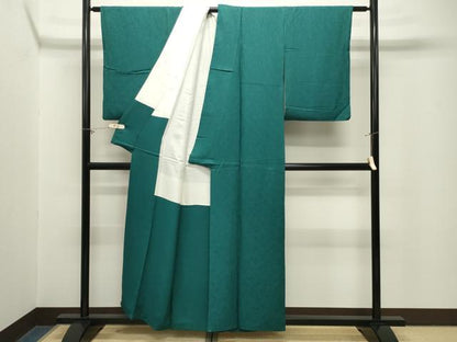 平和屋着物●上質な色無地　南天地紋　鉄色　正絹　逸品　CABM5067gh