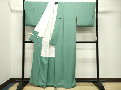 平和屋着物●上質な色無地　柳染色　正絹　逸品　CABM5069gh