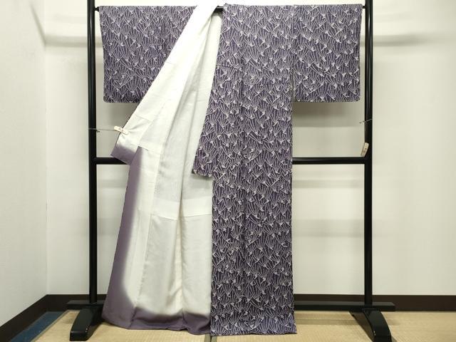 平和屋着物●上質な小紋　総絞り　松葉文　正絹　逸品　CABM5070gh